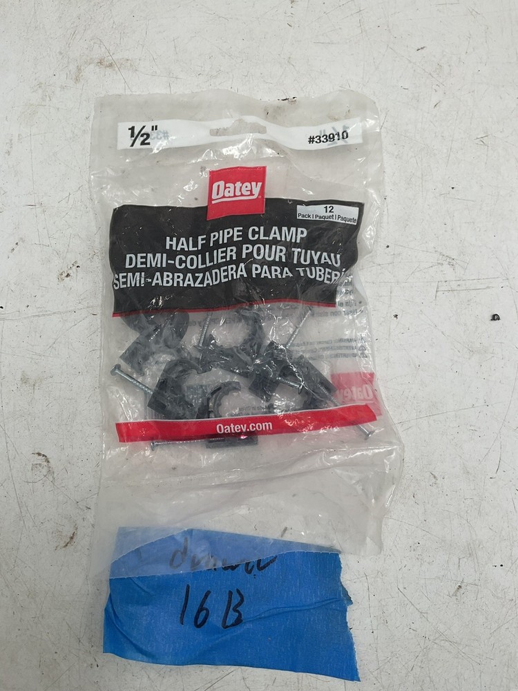 12 Pack 1/2" Pipe Clamps Half Nail Clamp 33910 Oatey Pipe Support System