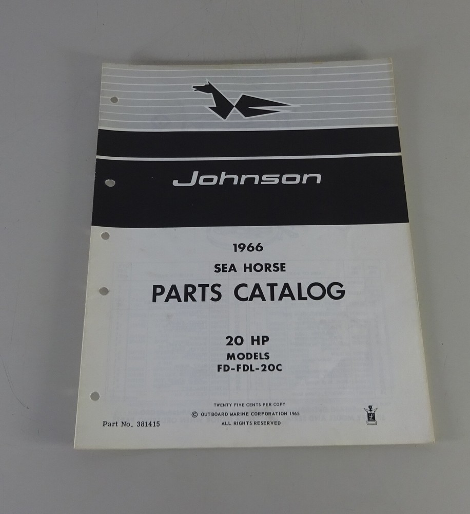 Parts Catalog Omc Johnson Outboards 20 Ps Models By 1966