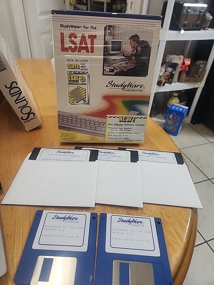 Vintage Cliff Notes LSAT Prep Guide Study Ware Computer Software For IBM PC, XT