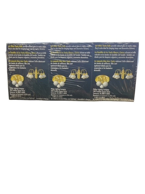 Philips Vanity Soft White Light Bulbs G25 60W 3 Bulbs Medium Base