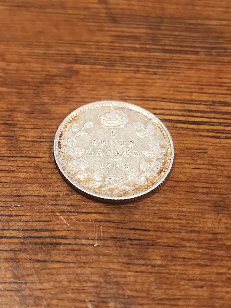 1904 Canada 5 Cents Silver Coin