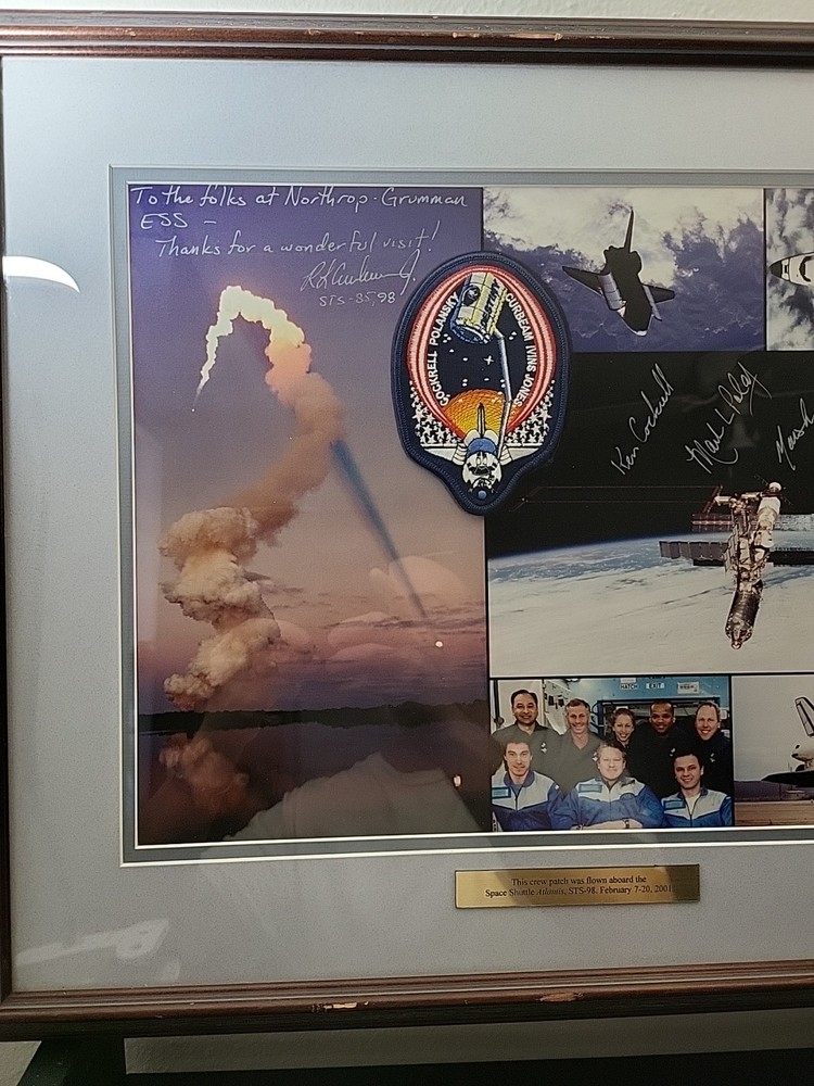 NASA Space Shuttle Atlantis STA-98 Crew Autograph W/ Crew Patch Framed