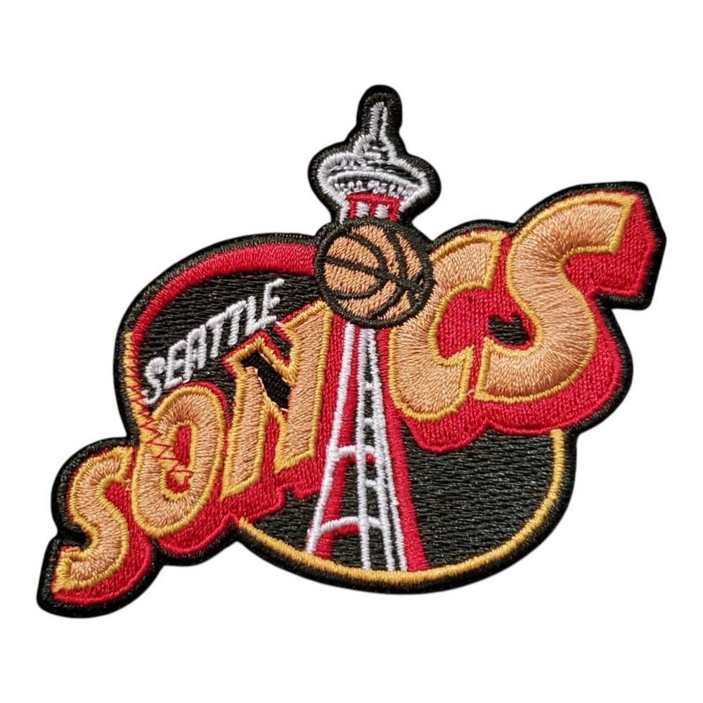Vintage Seattle Supersonics Patch Sonics NBA. Embroidered. Iron On. 3"x3"