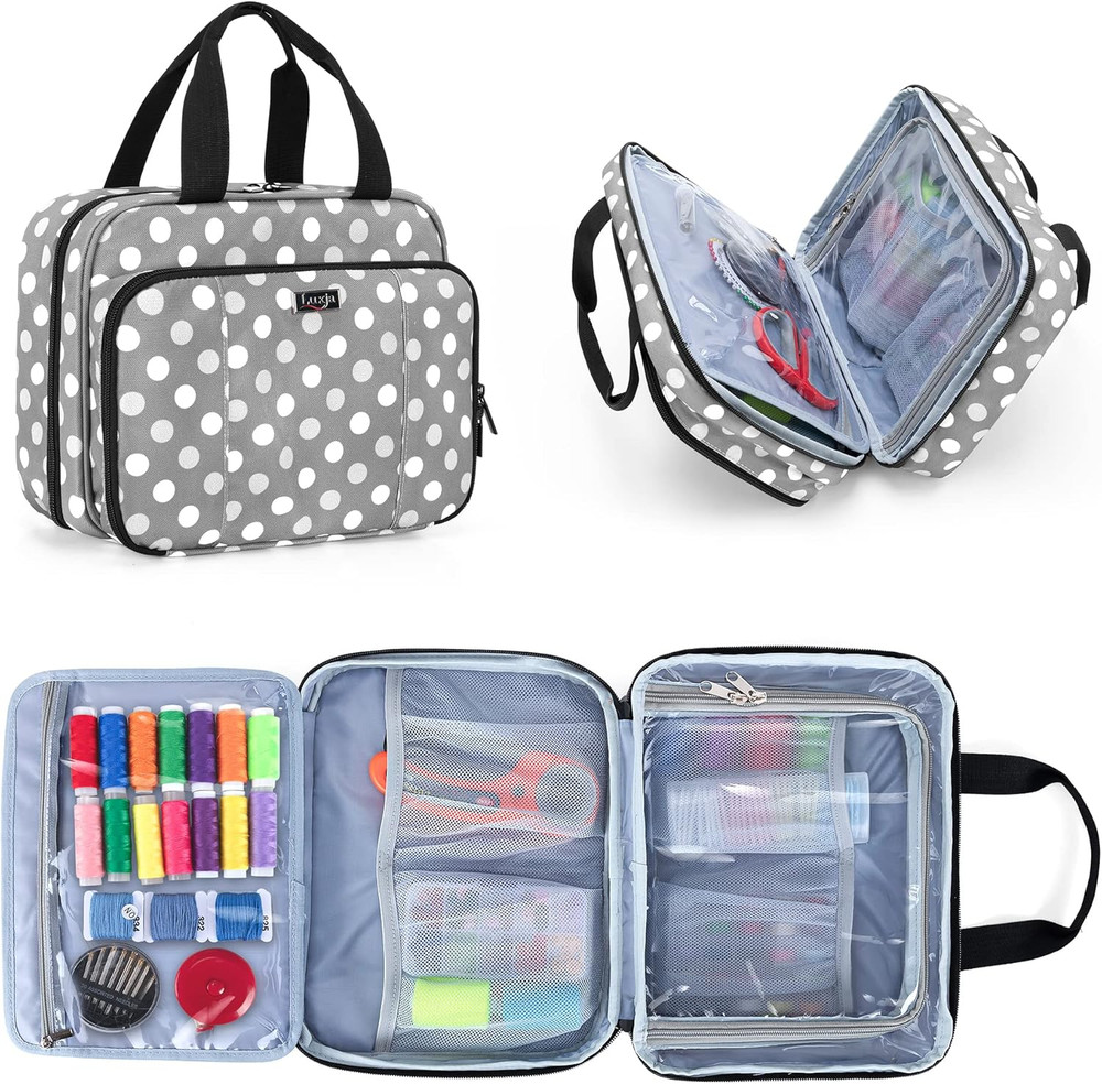 Large Sewing Organizer with 3 Inner Sections (Fold up Easily), Sewing Supply Org
