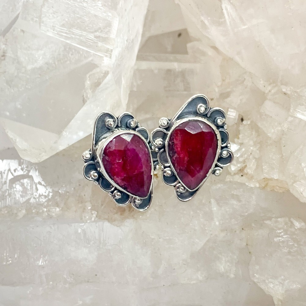 Ruby Stud Earrings $75