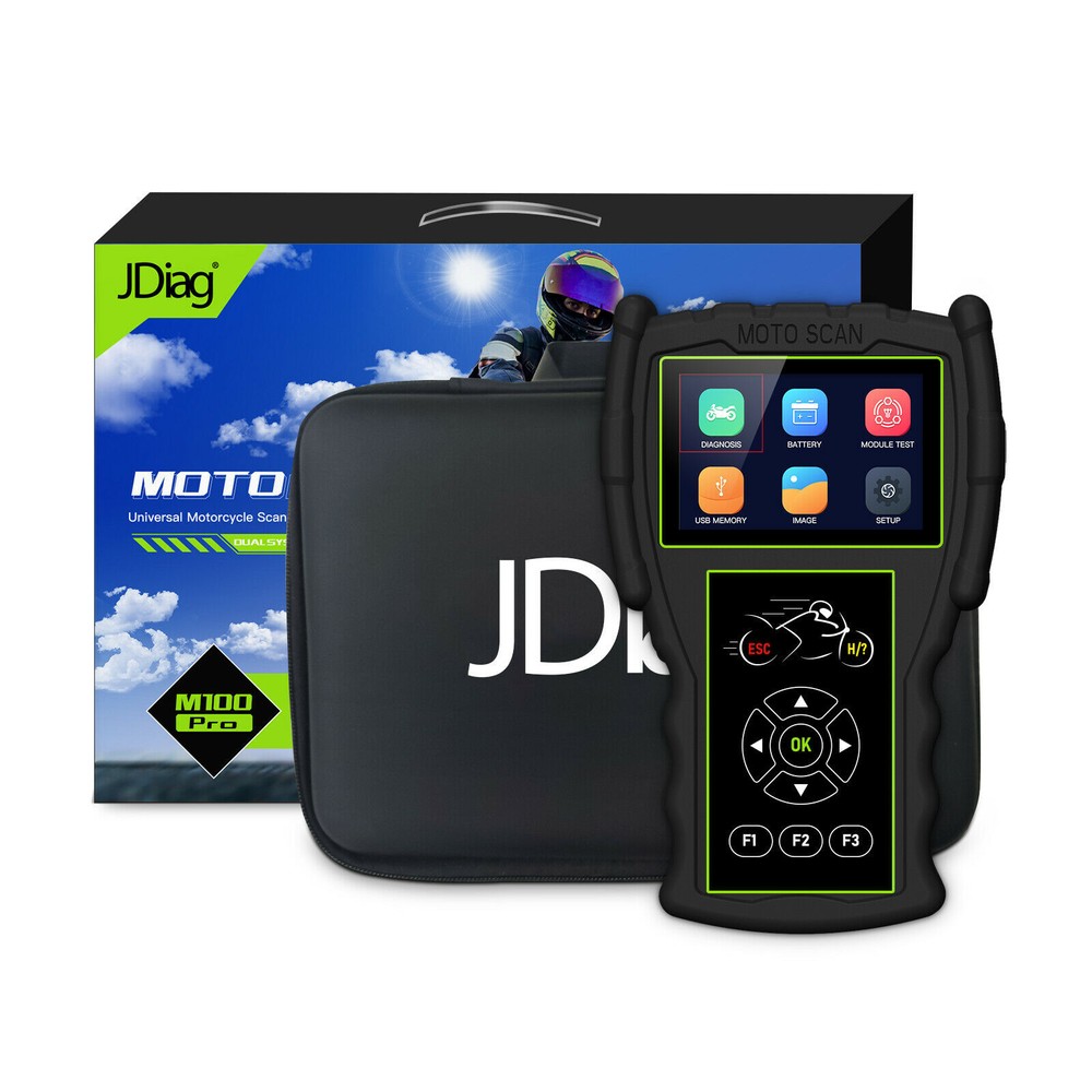 JDiag M100 Motorcycle Detector Scanner Code Reader Diagnosis Tool Battery Tester