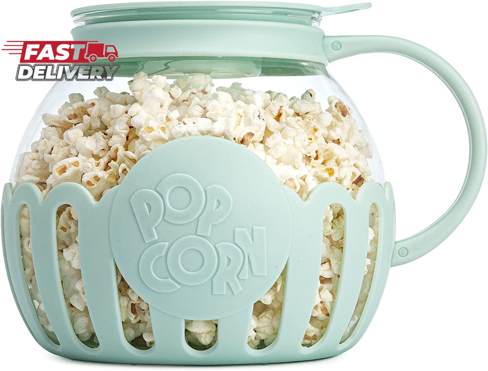 Ecolution Patented Micro-Pop Microwave Popcorn Popper with Temperature Safe Glas