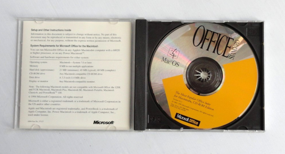 Microsoft Office 4.2.1a Standard For Macintosh