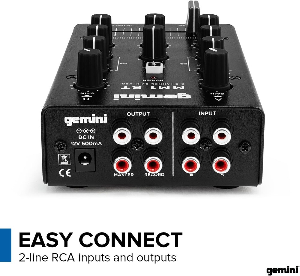 Professional Portable Bluetooth DJ Mixer – 2-Channels with Precise Control=