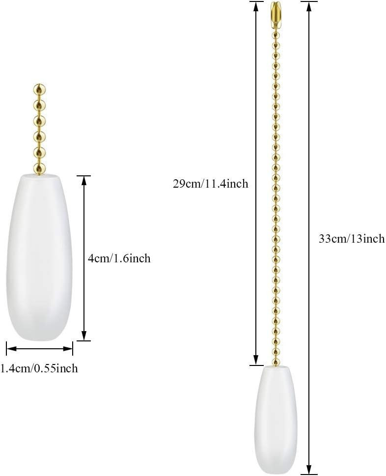 Topbuti 4 Pack Ceiling Fan Chain Pulls Wooden Pull Extension for White