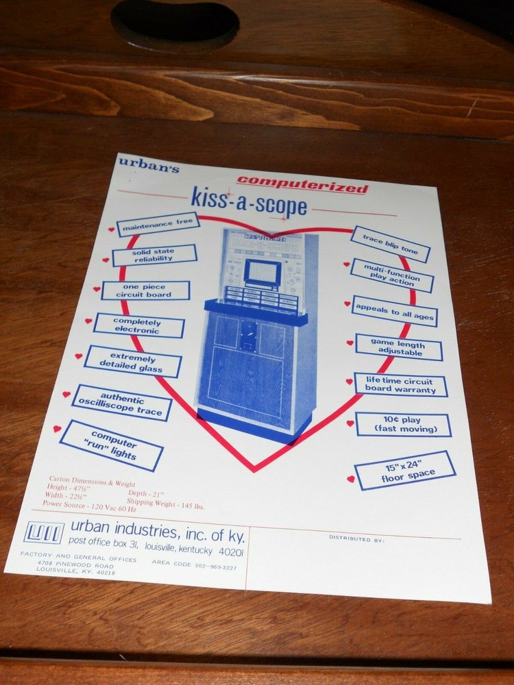 KISS-A-SCOPE Computerized Arcade By URBAN Flyer/Brochure/Advertisement