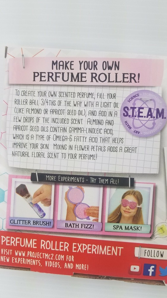 Project Mc2 PERFUME ROLLER EXPERIMENT Kit FUN LEARN S.T.E.A.M Create Own Perfume