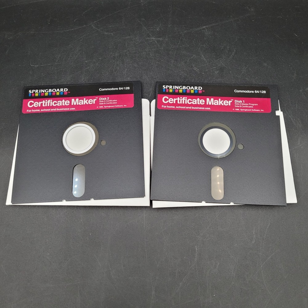 Vintage Computing Springboard Certificate Maker Commodore 64 128 UNTESTED C64