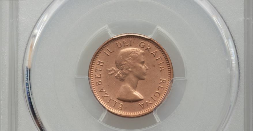 ERROR. 1955 Canada 1 Cent No Strap (NSF) PCGS Genuine Cleaned-UNC Detail