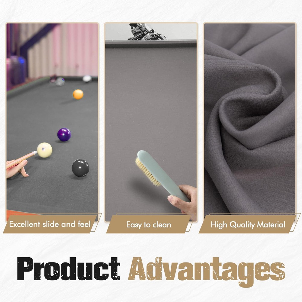 iEsstros 8 ft Pool Table Felt and Bumper Kit for Billiard Cloth with Pool Tab...