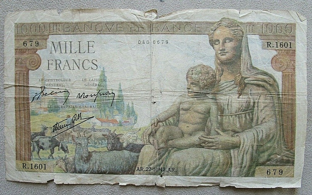 MILLE FRANCS 1942 AS PICTURED