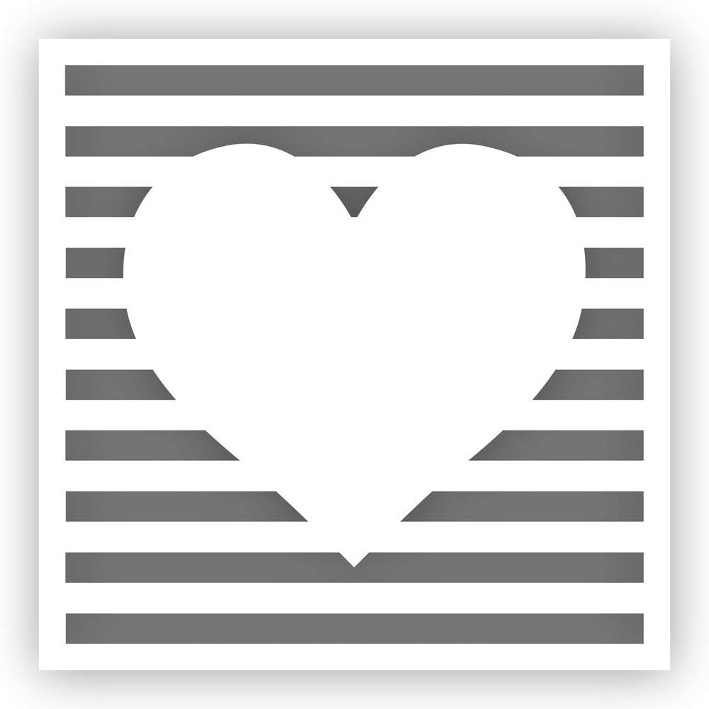 Heart #3 Stencil - Choose a Size - Laser-Cut Reusable Plastic