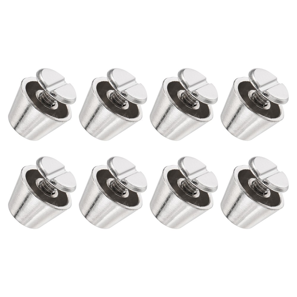 Screw Back Stud Spike (10x7mm) 8pcs, Flat Head Stud Rivets Silver Tone