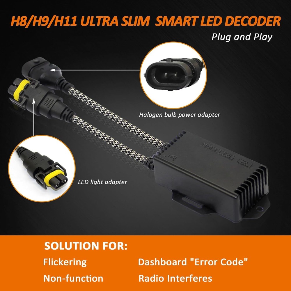 Bestview H8 H9 H11 Canbus Decoder Kits Compatibility Anti Flickering Resistor Wa