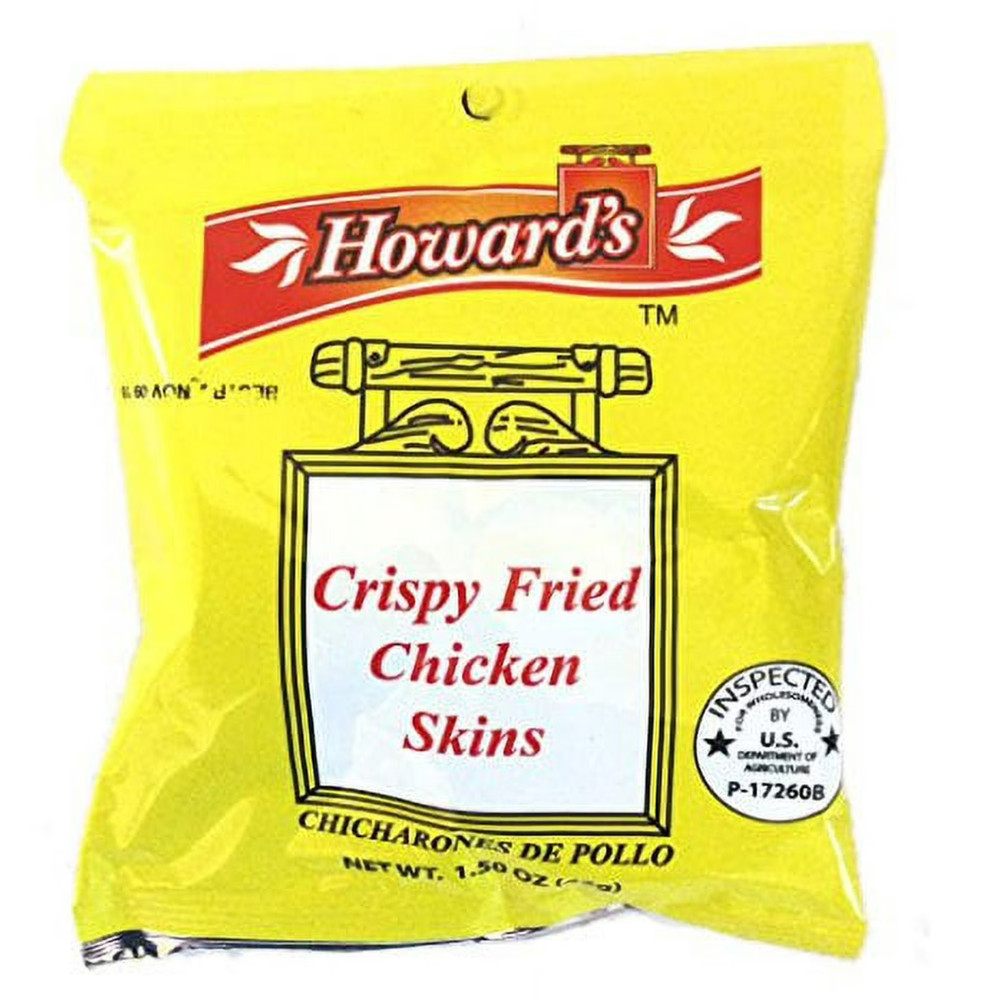 Howard's Original & Spicy | Crispy Fried Chicken Skins Chips | 24 Pack