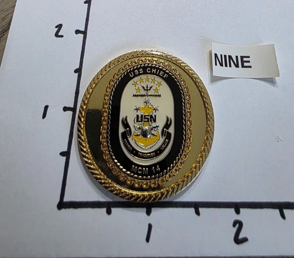 USS CHIEF MCM 14 CHIEF'S MESS CHALLENGE COIN