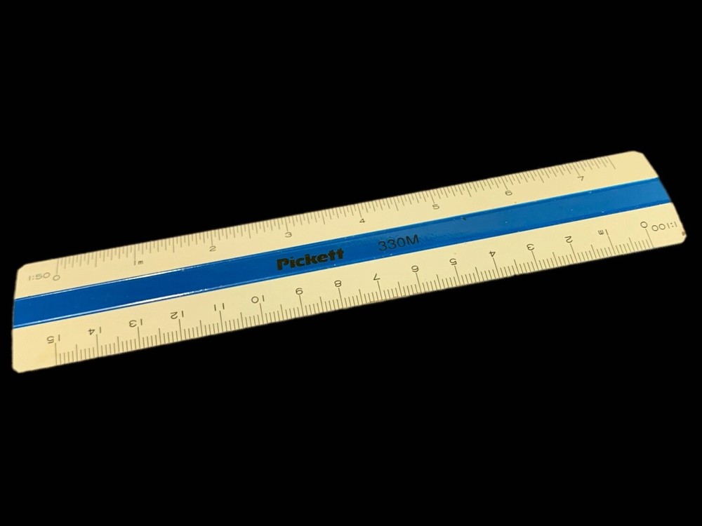 Vintage Pickett 330M Engineer Scale - 6" Plastic Storage Sleeve - Drafting Tool