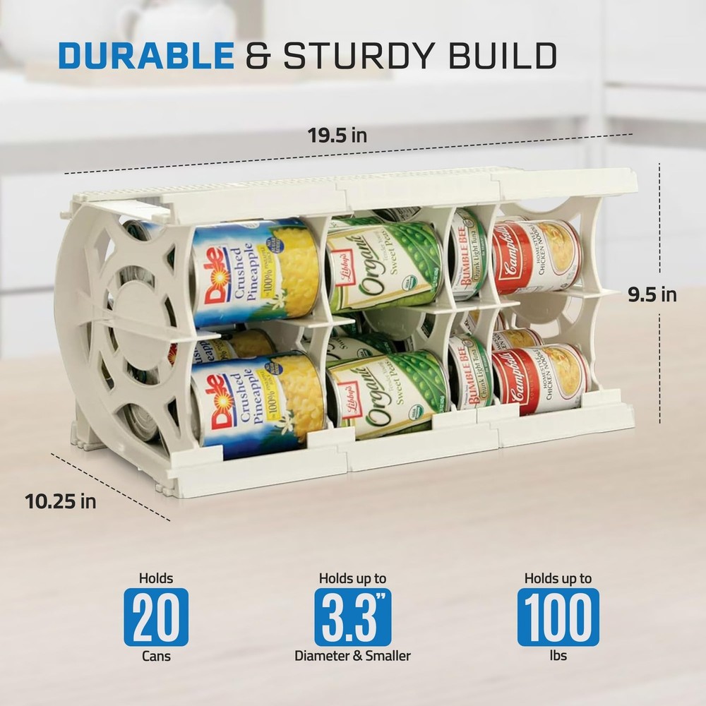 Shelf Reliance Cansolidator Cupboard - 1-Pack Can Organizer for Pantry, Stack...