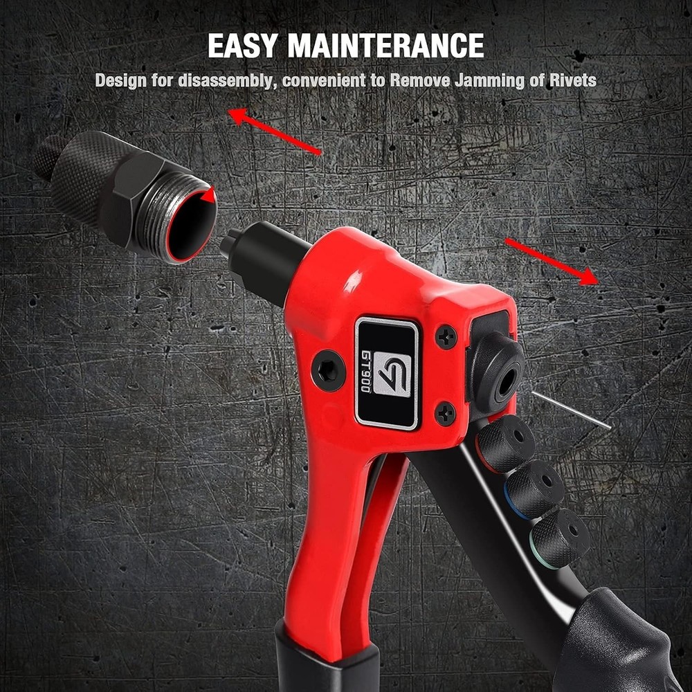 Rivet Gun Kit with 200 Rivets & 4 Bits