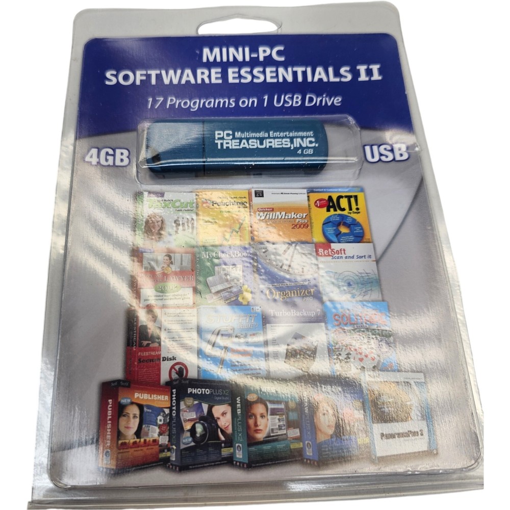 Mini-PC Software Essentials 1 & 2, 19 & 17 Programs On 1 USB Drive
