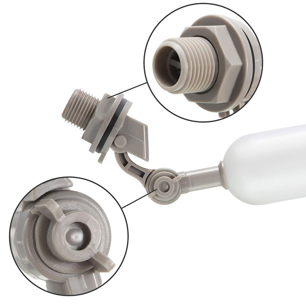 4 Pack Water Float Valve with Adjustable Arm Plastic Water Filter Float 1/2 Inch
