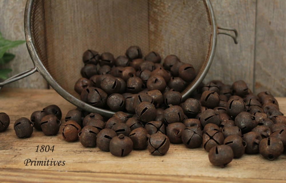 144 Primitive Rusty Tin Jingle Bells 16 mm ~ 5/8"