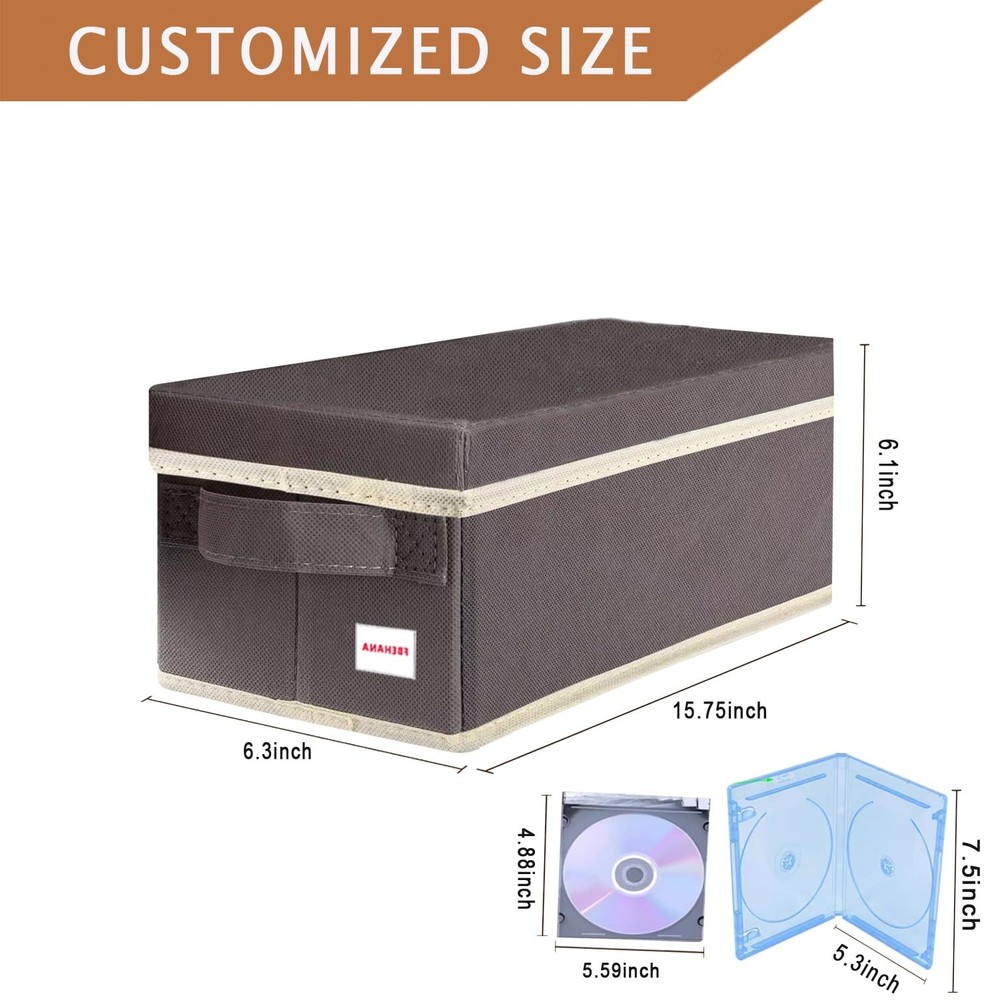 CD/DVD storage box Universal stackable organizer with lid Blu-ray disc media