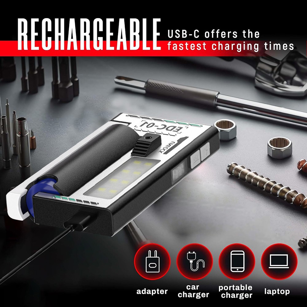 Mini Flashlight Rechargeable LED Small Flashlight Pocket Light EDC Work Light