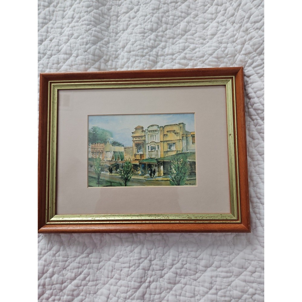 Visiting Leura village by Essie Nangle Framed artwork