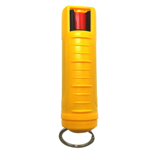 BURN Pepper Spray Keychain 1/2oz Self Defense Security Case Molded Yellow