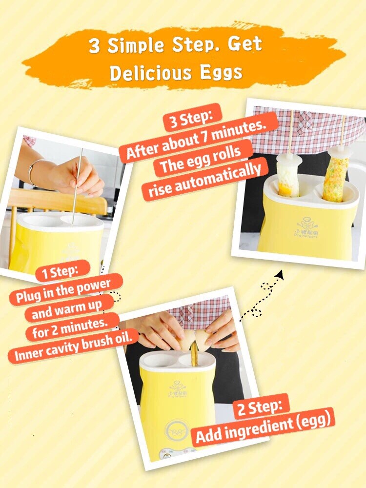 110V Household Electric Automatic rising double Hole Egg Roll Maker Omelette