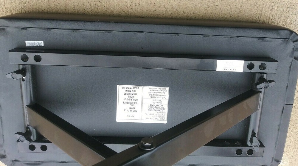 USED BLACK LEATHER FOLDING PROLINE WORKOUT BENCH