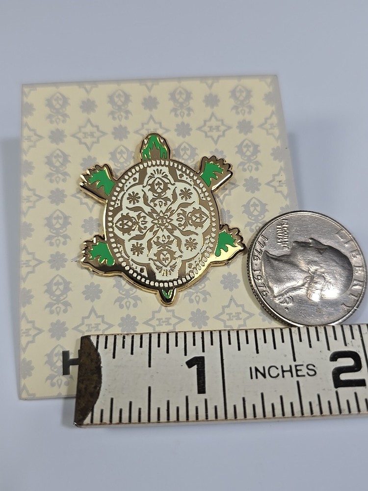 Turtle White Shell With Design Lapel Pin By Hat Club