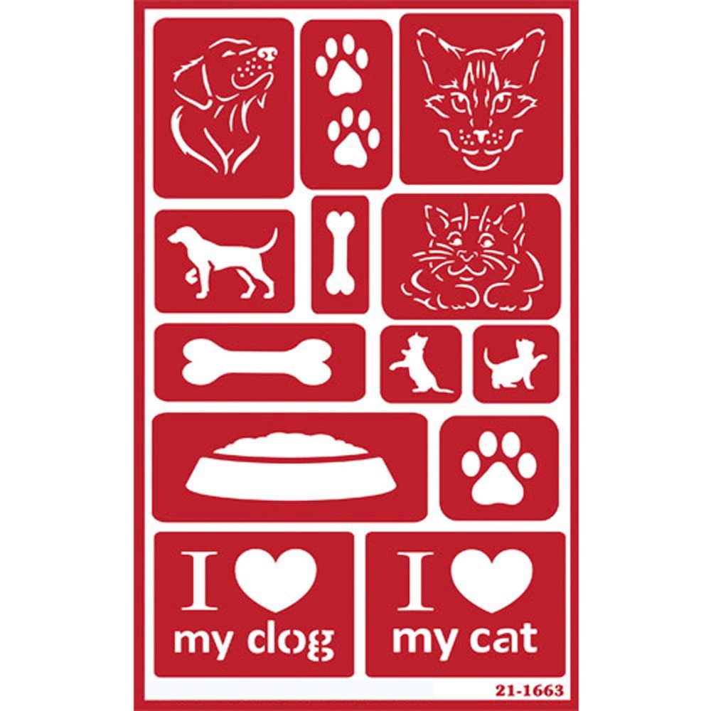 2 Etching Stencils Reusable Template - Kitty Stencils for Painting, Crafting ...
