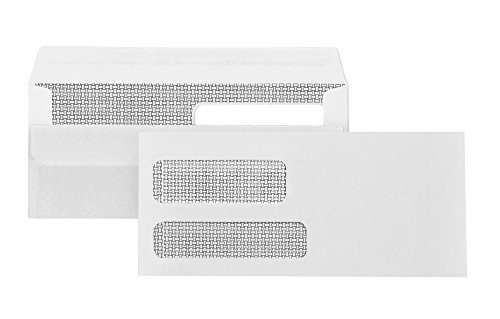 500 No. 9 Security Envelopes - Double Window, Self-Seal for Invoices & Statement