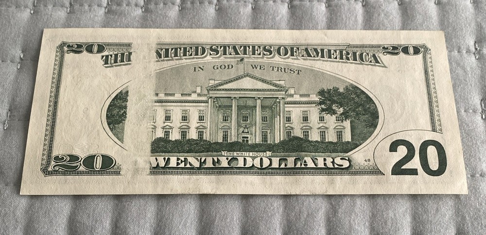 1996 $20 Obstruction Error Note - Unc SERIAL  AG25295821D