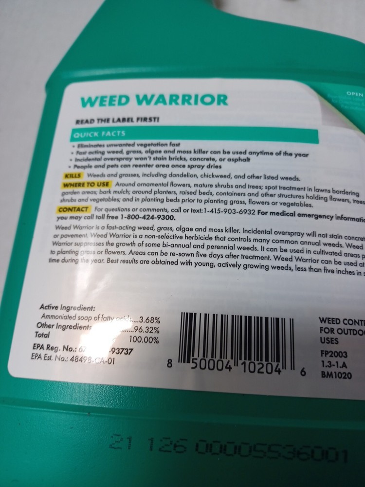Sunday Weed Warrior Grass Algae Moss Herbicidal Soap , 32 fl oz