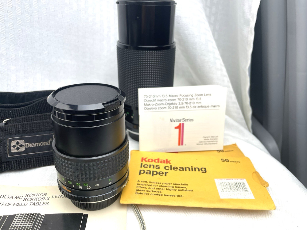 Camera Accs. Bundle 4 Lens, Exposure Meter , Strap, Flash, Bracket, LIST Below!!