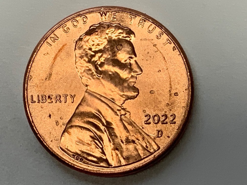 2022 D Lincoln Cent. Doubled die Obverse.