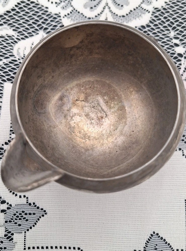 Vtg Silverplated Creamer Bowl Silver On Copper "Milk Jug" Design Missing Handle
