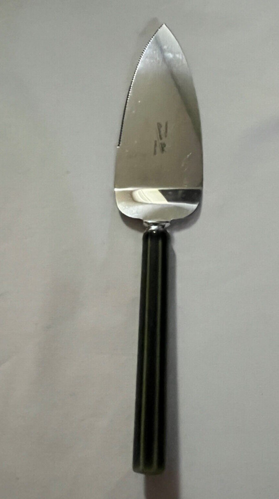Sheffield Dessert Pie Server  Stainless w Green Ceramic Handle England