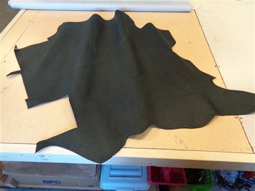 LEATHER HIDE BLACK TEXTURED 42" X 42"