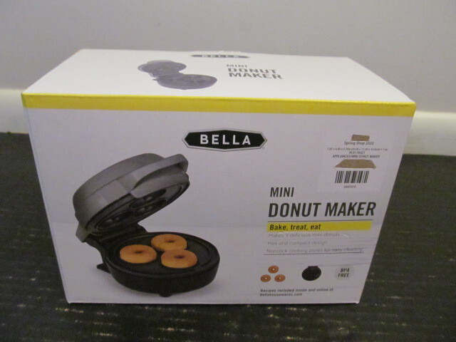 Bella Mini Donut Maker Makes 3 Donuts at a Time, Gray