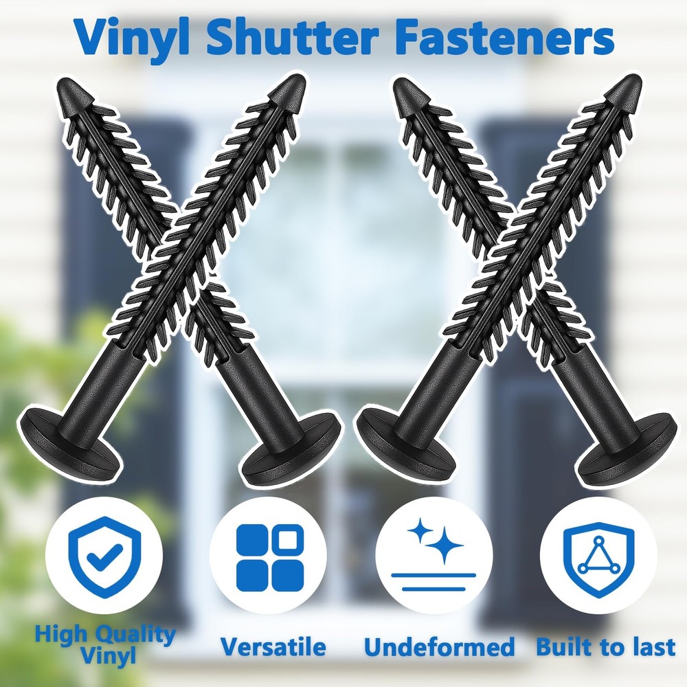 38 Pack Vinyl Shutter Fasteners for Windows Outside Plastic Shutter Screws Ex...