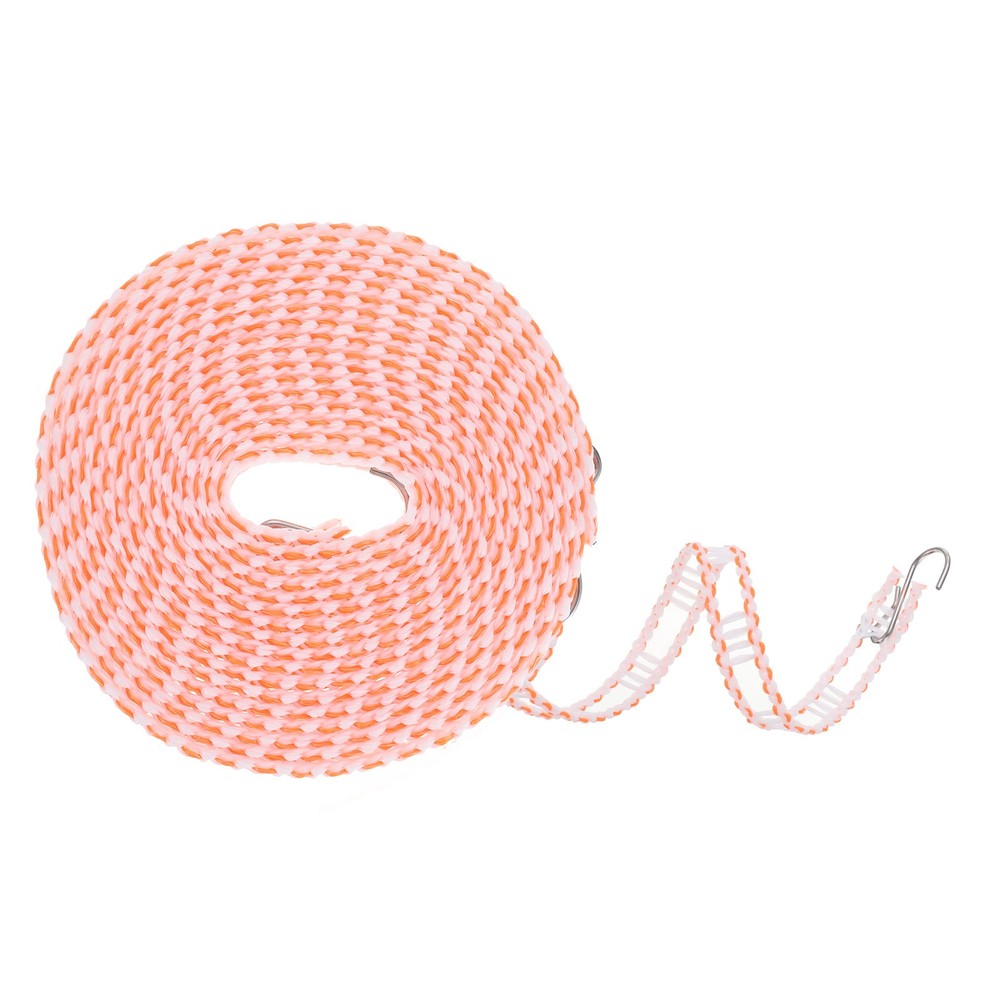 Windproof Clothesline 5M 16.4ft Plastic Non-Slip Clothes Drying Rope Orange